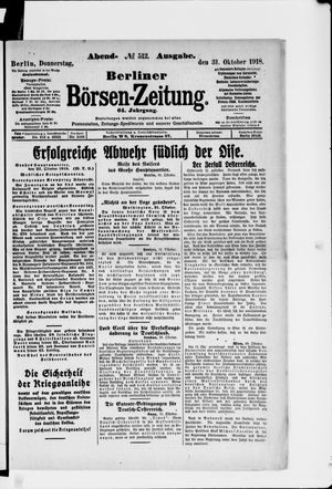 Berliner Börsen-Zeitung vom 31.10.1918