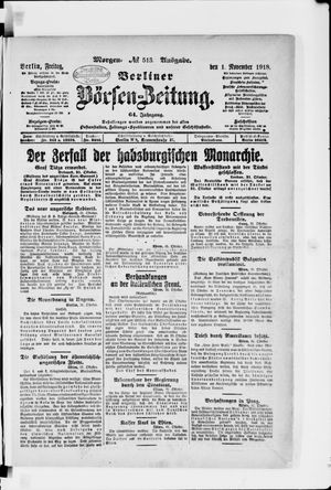 Berliner Börsen-Zeitung on Nov 1, 1918