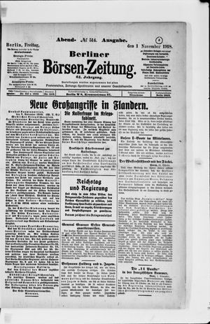 Berliner Börsen-Zeitung vom 01.11.1918