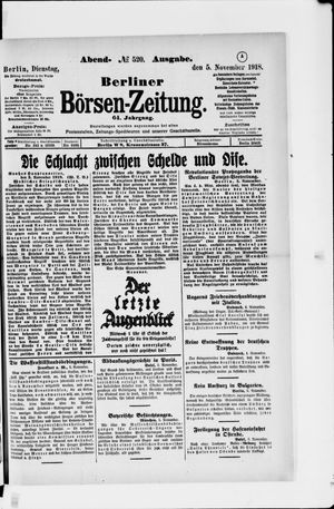 Berliner Börsen-Zeitung vom 05.11.1918