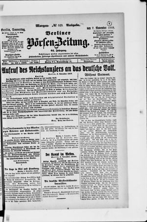 Berliner Börsen-Zeitung vom 07.11.1918