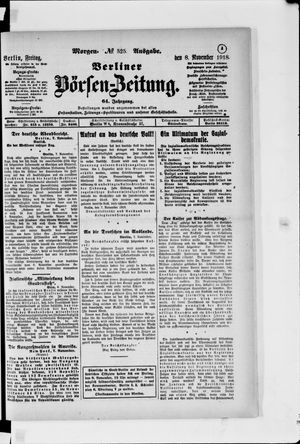 Berliner Börsen-Zeitung vom 08.11.1918