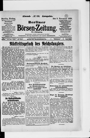 Berliner Börsen-Zeitung on Nov 8, 1918