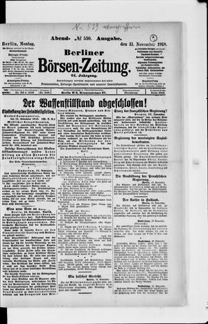 Berliner Börsen-Zeitung vom 11.11.1918