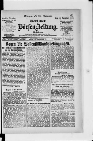 Berliner Börsen-Zeitung vom 12.11.1918
