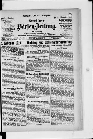 Berliner Börsen-Zeitung vom 17.11.1918