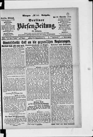 Berliner Börsen-Zeitung vom 20.11.1918