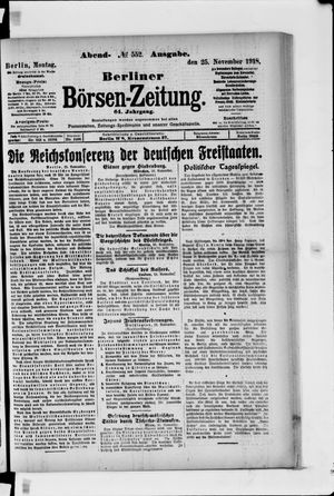 Berliner Börsen-Zeitung vom 25.11.1918