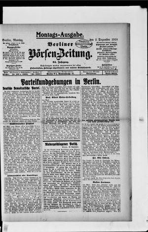 Berliner Börsen-Zeitung vom 02.12.1918
