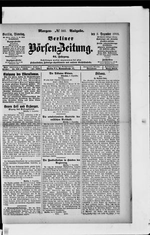Berliner Börsen-Zeitung vom 03.12.1918