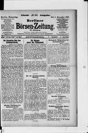 Berliner Börsen-Zeitung vom 05.12.1918