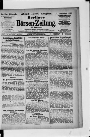 Berliner Börsen-Zeitung vom 11.12.1918