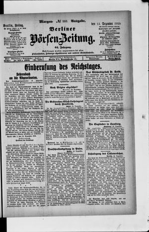 Berliner Börsen-Zeitung vom 13.12.1918