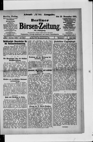 Berliner Börsen-Zeitung on Dec 13, 1918