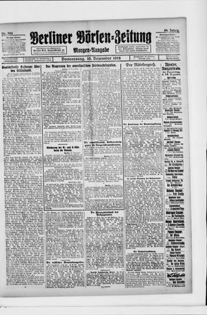 Berliner Börsen-Zeitung vom 19.12.1918