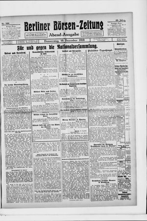 Berliner Börsen-Zeitung vom 19.12.1918