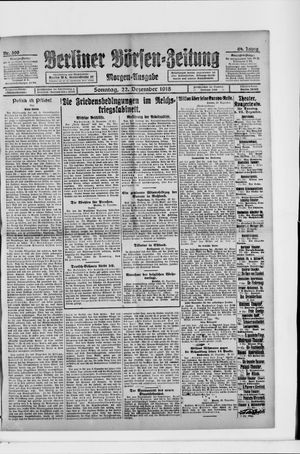 Berliner Börsen-Zeitung vom 22.12.1918