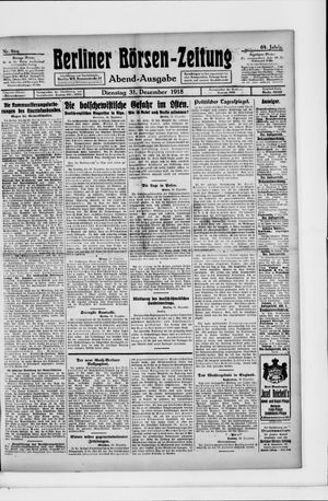 Berliner Börsen-Zeitung vom 31.12.1918
