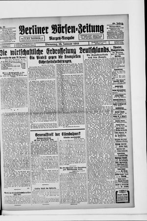 Berliner Börsen-Zeitung vom 14.01.1919