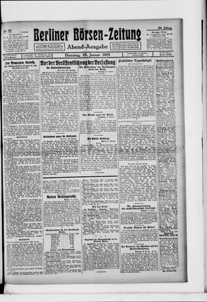 Berliner Börsen-Zeitung vom 28.01.1919