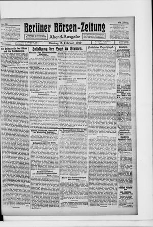 Berliner Börsen-Zeitung on Feb 3, 1919