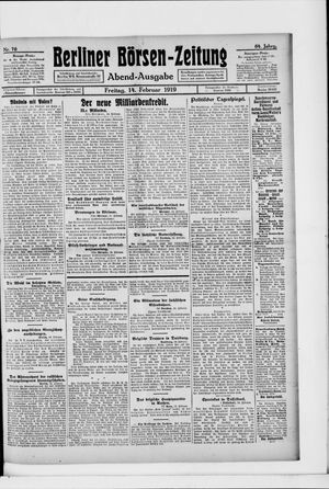 Berliner Börsen-Zeitung vom 14.02.1919