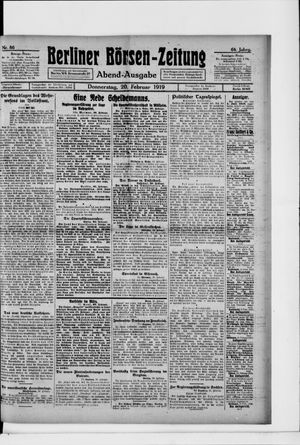Berliner Börsen-Zeitung on Feb 20, 1919