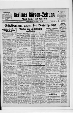 Berliner Börsen-Zeitung on Apr 10, 1919