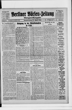 Berliner Börsen-Zeitung on Apr 17, 1919