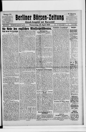 Berliner Börsen-Zeitung on Apr 17, 1919