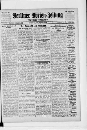 Berliner Börsen-Zeitung vom 27.04.1919