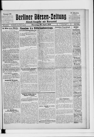 Berliner Börsen-Zeitung vom 29.04.1919