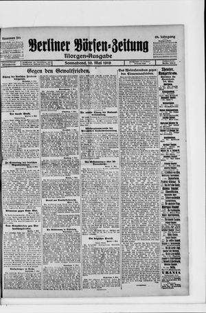 Berliner Börsen-Zeitung on May 10, 1919