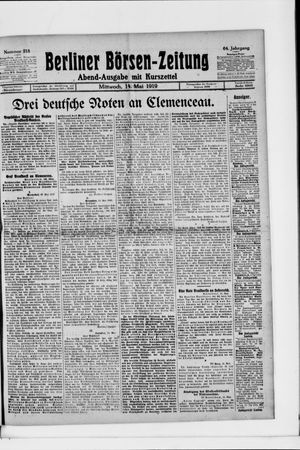 Berliner Börsen-Zeitung vom 14.05.1919
