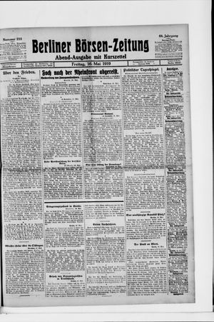 Berliner Börsen-Zeitung vom 16.05.1919