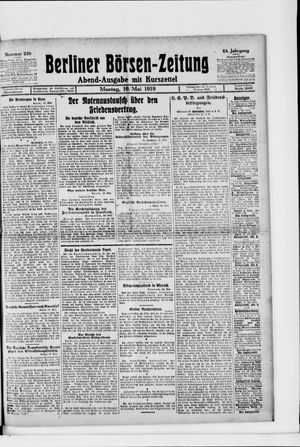 Berliner Börsen-Zeitung on May 19, 1919