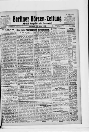 Berliner Börsen-Zeitung vom 21.05.1919