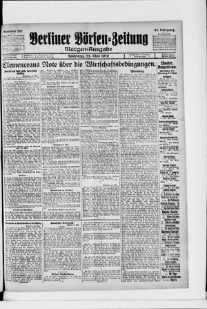 Berliner Börsen-Zeitung vom 25.05.1919