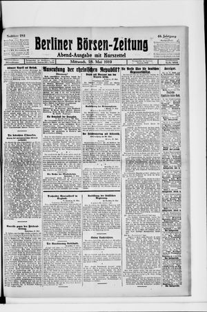 Berliner Börsen-Zeitung on May 28, 1919