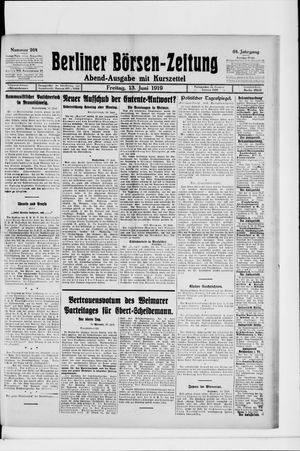 Berliner Börsen-Zeitung vom 13.06.1919