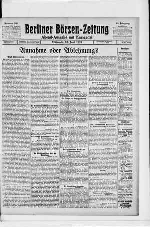 Berliner Börsen-Zeitung vom 18.06.1919