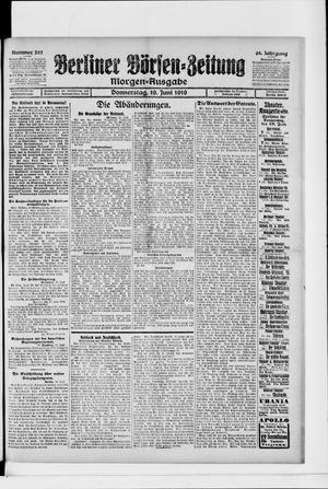 Berliner Börsen-Zeitung vom 19.06.1919