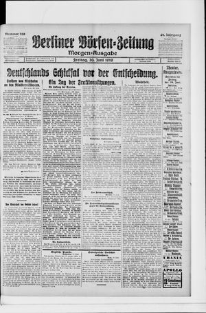 Berliner Börsen-Zeitung vom 20.06.1919