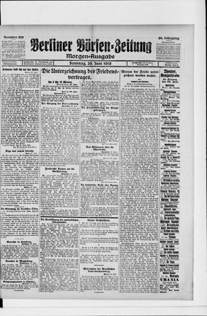 Berliner Börsen-Zeitung vom 29.06.1919