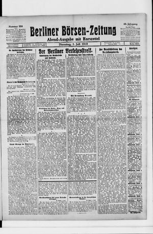 Berliner Börsen-Zeitung on Jul 1, 1919