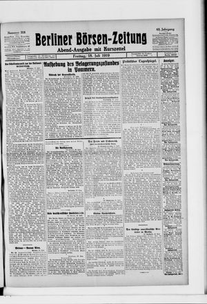 Berliner Börsen-Zeitung on Jul 18, 1919