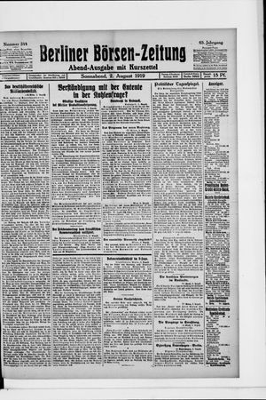 Berliner Börsen-Zeitung vom 02.08.1919