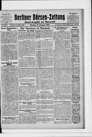 Berliner Börsen-Zeitung vom 04.08.1919