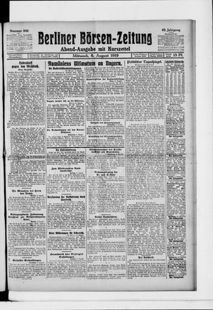 Berliner Börsen-Zeitung vom 06.08.1919