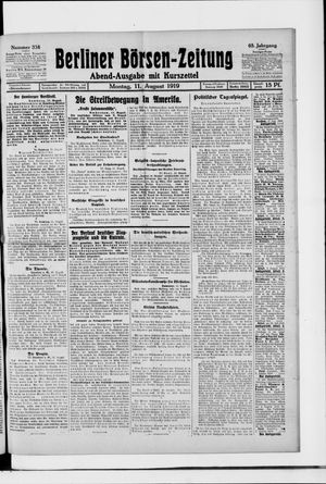 Berliner Börsen-Zeitung on Aug 11, 1919